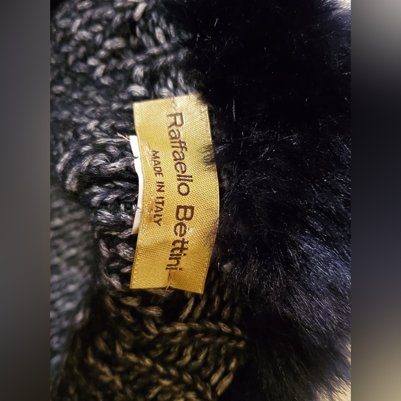 Raffaeollo Bettini luxury Italian made trapper faux fur and knit hat - Picture 4 of 9